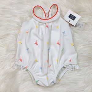 NWT Janie and Jack flamingo bathing suit 0-3 month